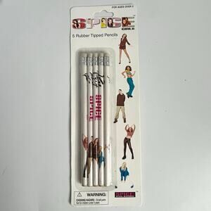 Vintage Spice Girls 5 Pack Rubber Tipped Pencils NEW Sealed Official Merch 1997